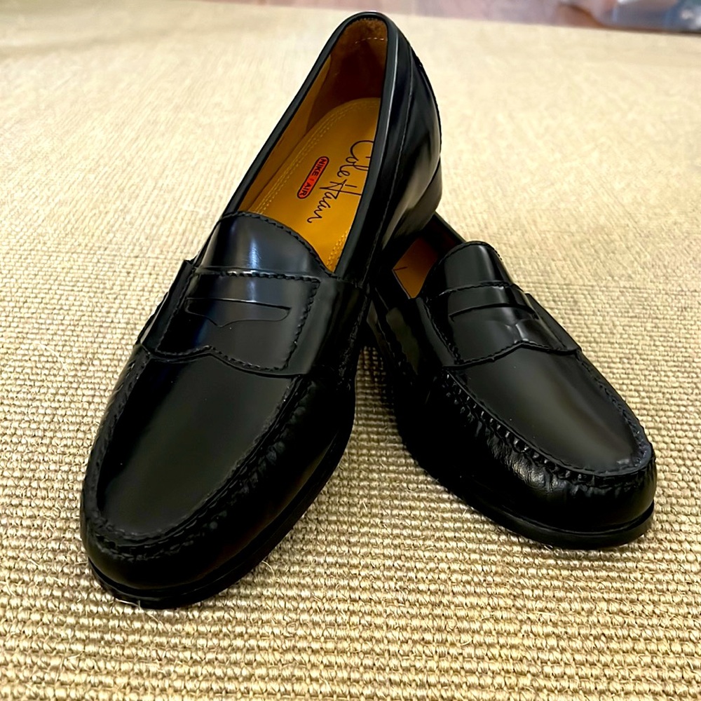 Cole Haan Nike Air Black penny loafers